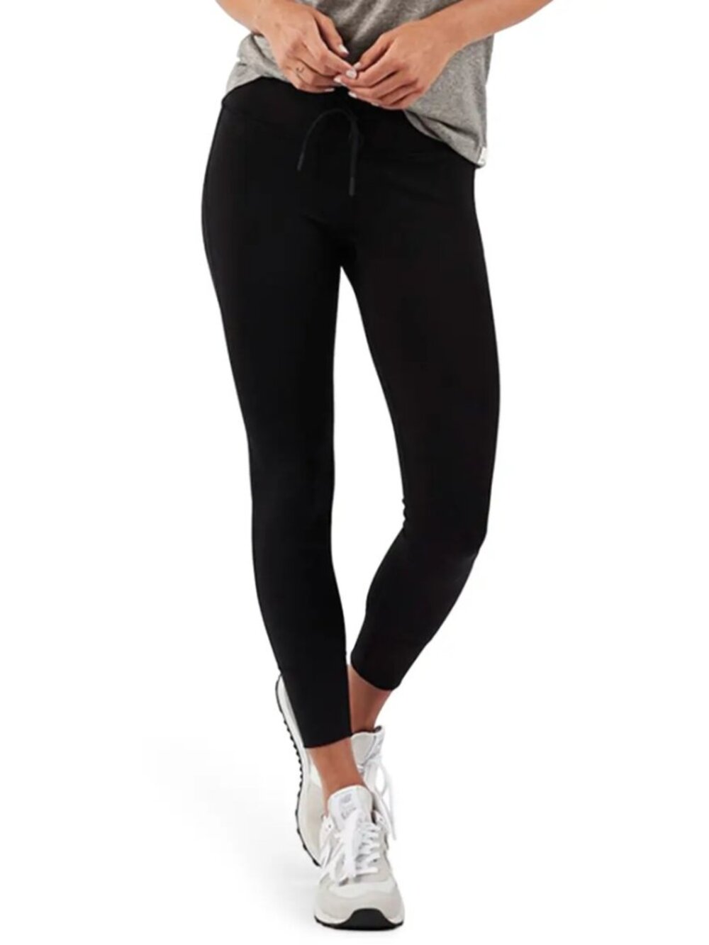 Vouri Daily Leggings Black Drawstring Jogger Comfy Sports Athleisure Size L